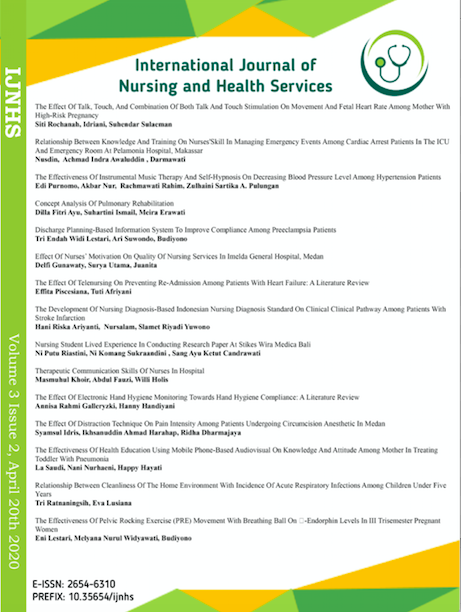 					View Vol. 3 No. 2 (2020): International Journal of Nursing and Health Services (IJHNS)
				